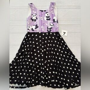 Malia and Kai Panda Print Purple and Black Kids Casual Dress
